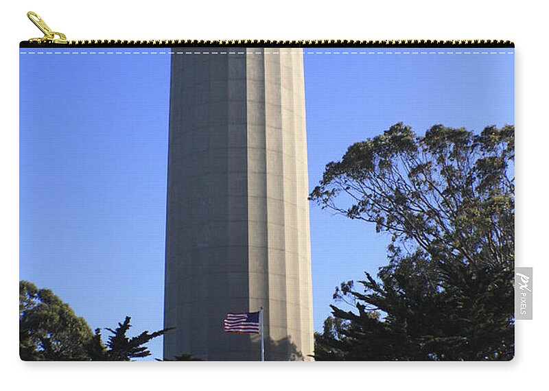 San Francisco Zip Pouch featuring the photograph Colt Tower #5 by Aidan Moran