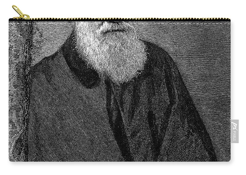1881 Zip Pouch featuring the photograph Charles Robert Darwin #6 by Granger