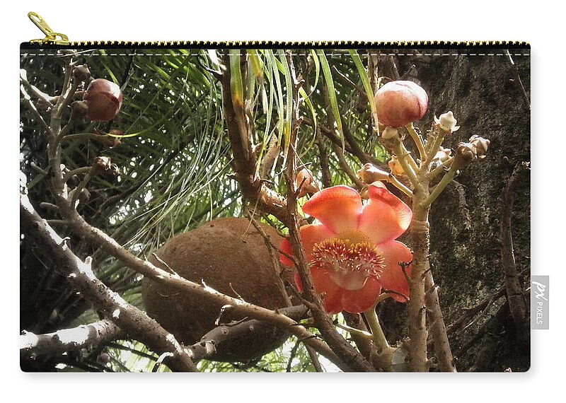 Flowers Zip Pouch featuring the photograph Tropical Flowers #7 by Gina De Gorna