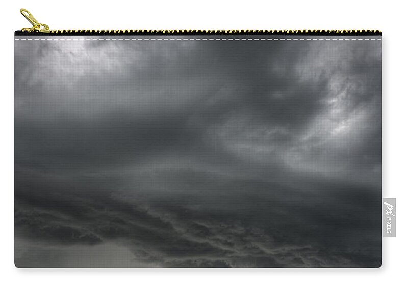 Storm Zip Pouch featuring the photograph Storm Clouds Saskatchewan #9 by Mark Duffy