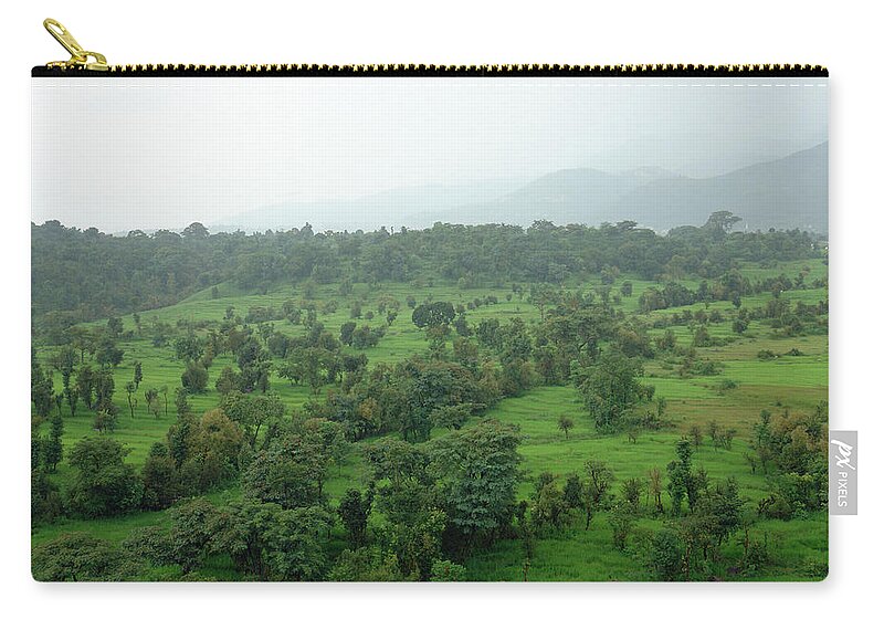 Kangra Zip Pouch featuring the photograph A beautiful green countryside by Ashish Agarwal