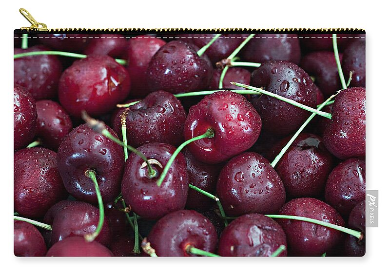 Cherry Zip Pouch featuring the photograph A Cherry Bunch by Sherry Hallemeier