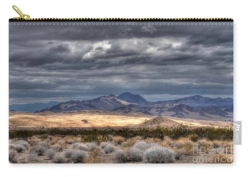 Kelso Dunes Zip Pouch featuring the photograph A Desert Storm by Vivian Christopher