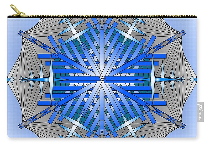 Mandalas Zip Pouch featuring the digital art A Game of Swords by Mario Carini