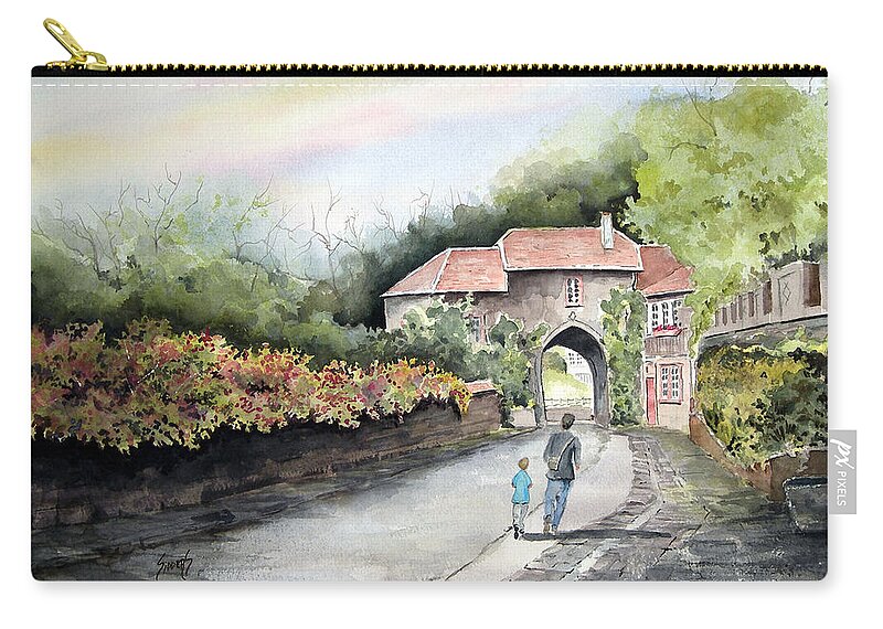 Peaceful Zip Pouch featuring the painting A Peaceful Walk by Sam Sidders