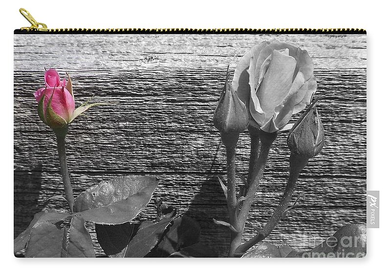 Roses Carry-all Pouch featuring the photograph A Pop of Pink by Dorrene BrownButterfield