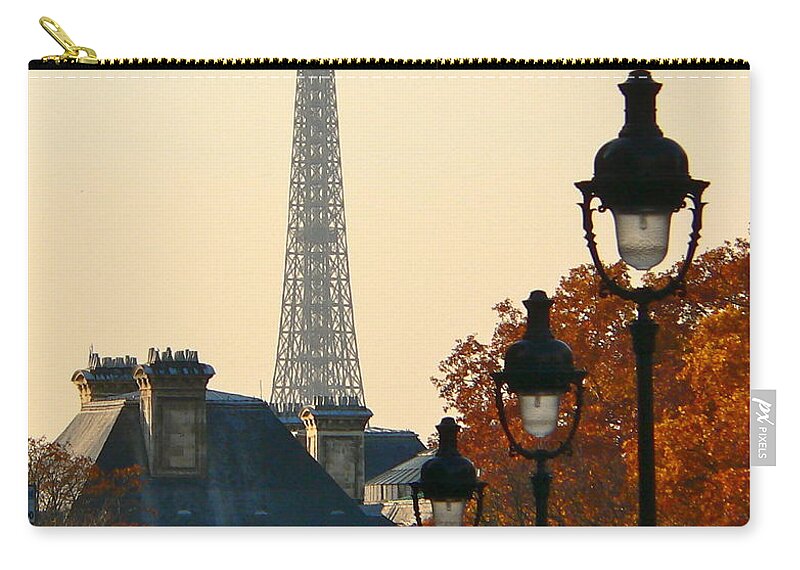 Paris Zip Pouch featuring the photograph A Slice of Paris by Eric Tressler