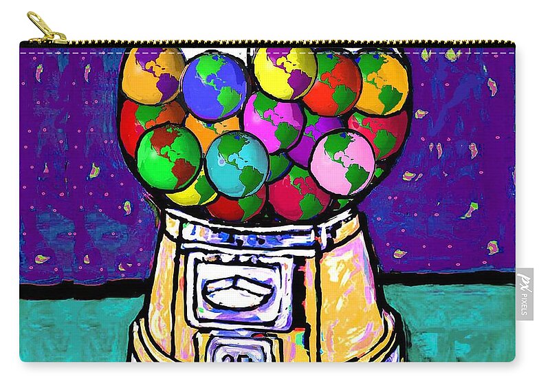 Gumballs Zip Pouch featuring the painting A World of Gumballs by Dale Moses