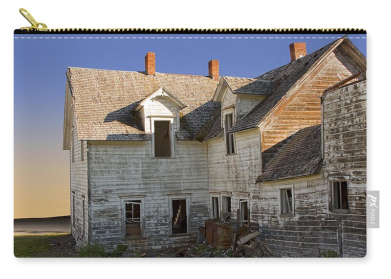Art Zip Pouch featuring the photograph Abandoned Building in the Late Afternoon by Randall Nyhof