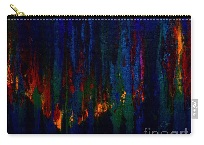 Abstract Zip Pouch featuring the painting Abstract Evergreens by Claire Bull
