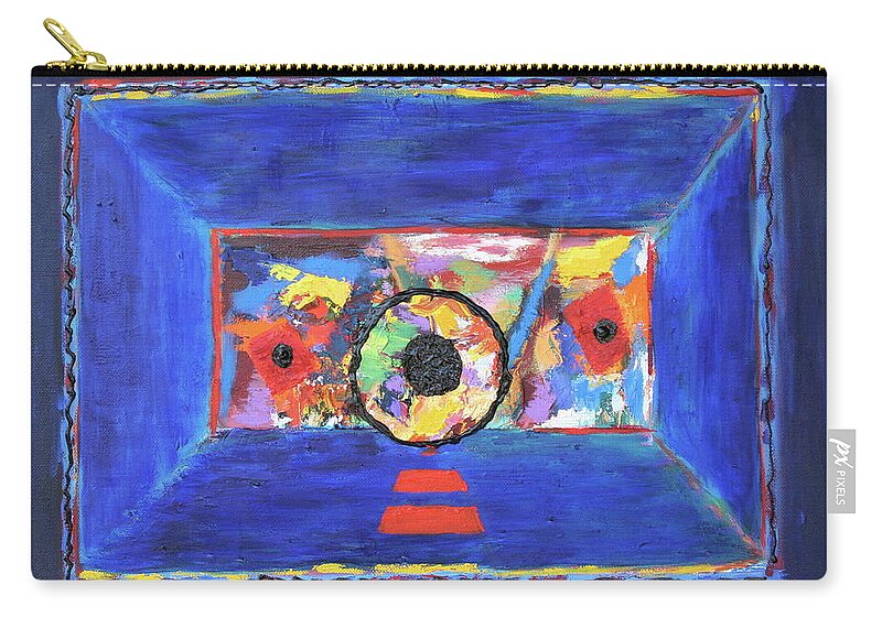 Abstract Zip Pouch featuring the painting Abstract Interior by Karin Eisermann