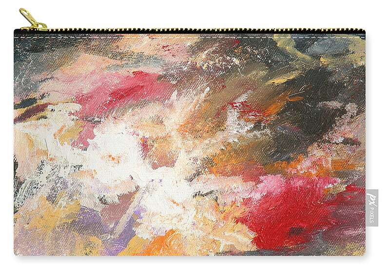 Gail Daley Zip Pouch featuring the painting Abstract No 2 by Gail Daley