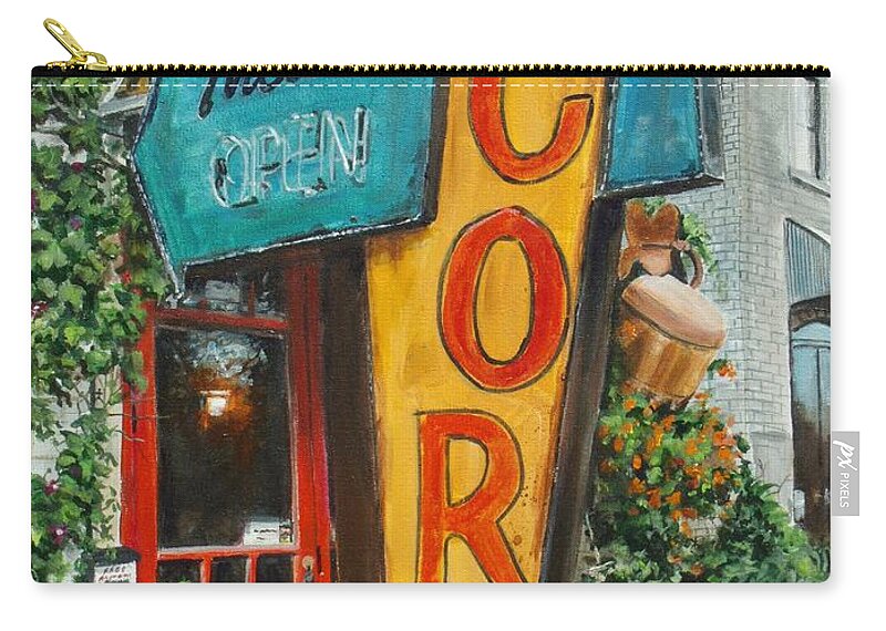 Americana Zip Pouch featuring the painting Acorn Theater by William Brody
