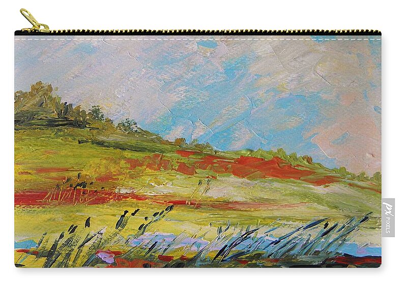 Blue Sky Zip Pouch featuring the drawing Across an Open Field by John Williams
