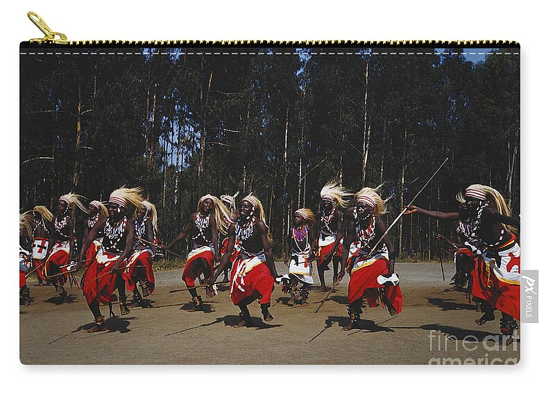 Intore Zip Pouch featuring the photograph African Intore Dancers by Elizabeth Kingsley