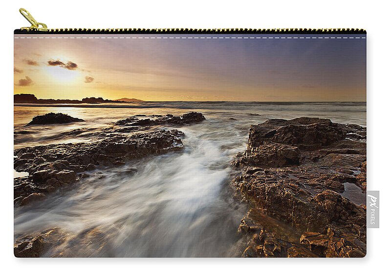 Sunset Zip Pouch featuring the photograph Afternoon Tide by B Cash