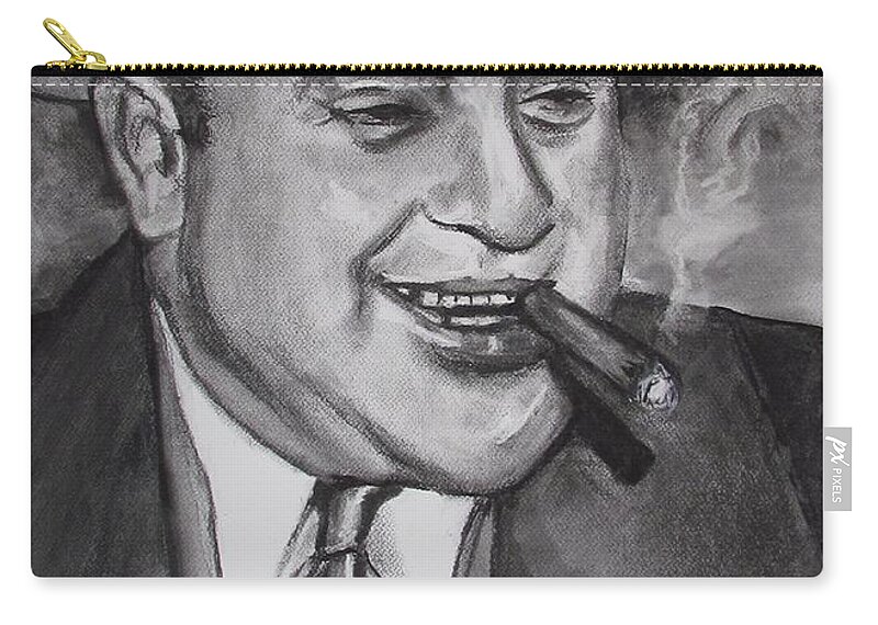 Al Capone Zip Pouch featuring the painting Al Capone 0G Scarface by Eric Dee