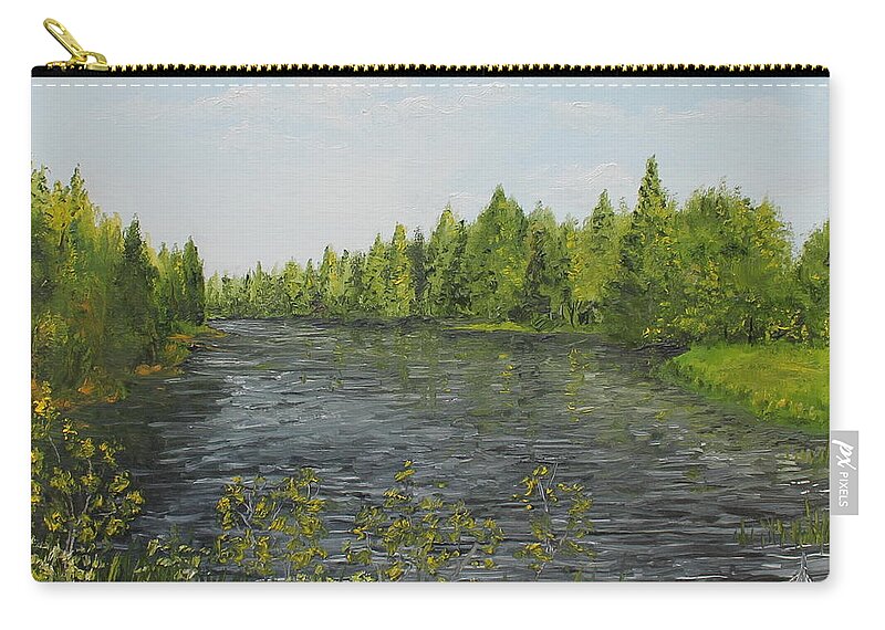 Alafia Zip Pouch featuring the painting Alafia by Larry Whitler