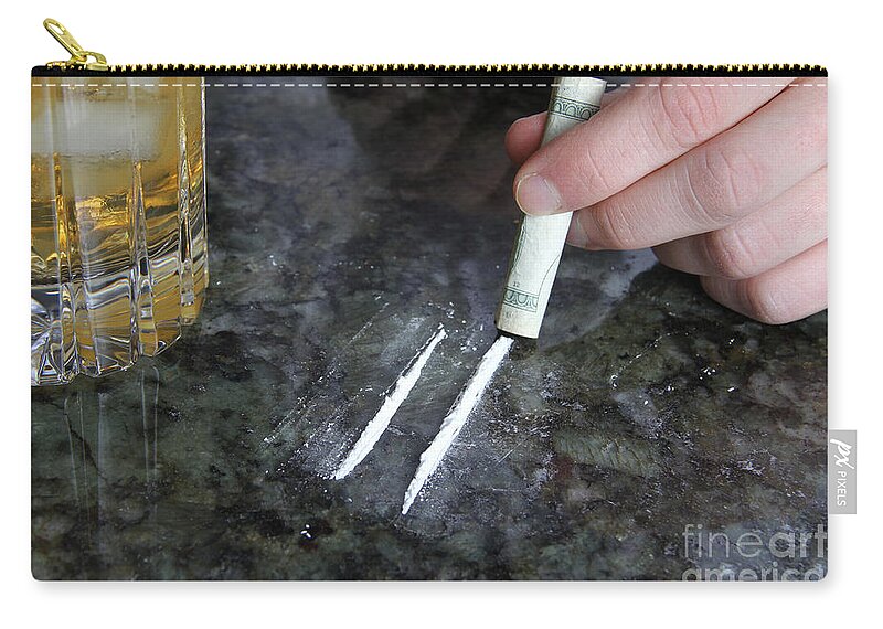 Beverage Carry-all Pouch featuring the photograph Alcohol And Cocaine by Photo Researchers