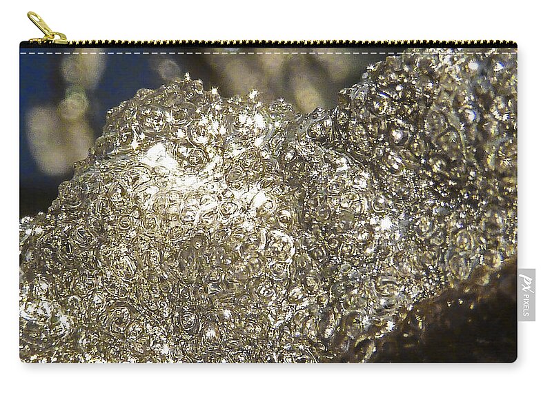 Cold Zip Pouch featuring the photograph All That Glitters Is Definitely Cold by Steve Taylor