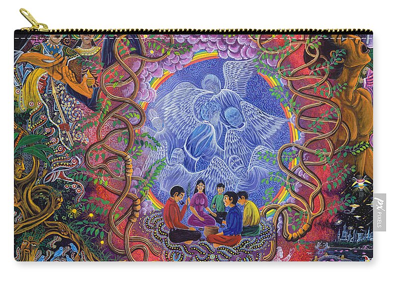 Pablo Amaringo Carry-all Pouch featuring the painting Alli Mariri by Pablo Amaringo