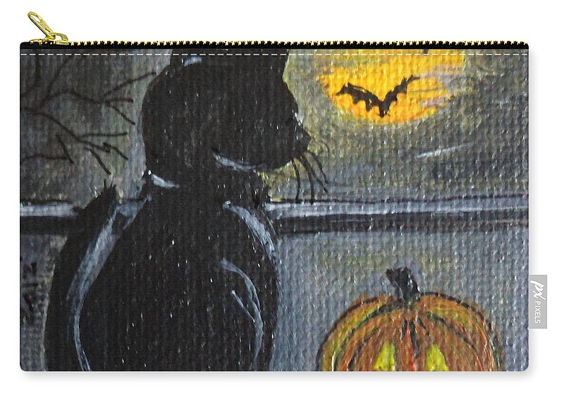 Halloween Zip Pouch featuring the painting Almost Midnight by Julie Brugh Riffey