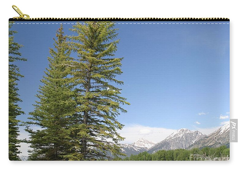 Grand Tetons Zip Pouch featuring the photograph America The Beautiful by Living Color Photography Lorraine Lynch