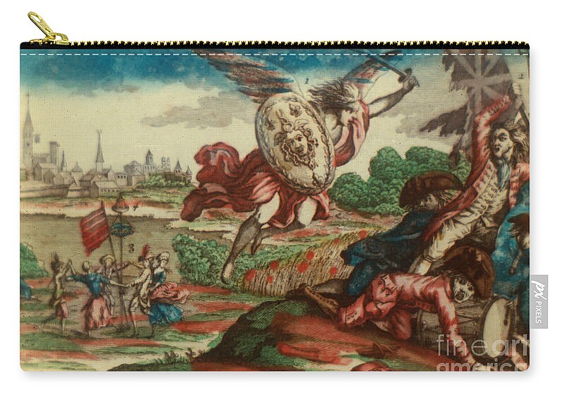 1785 Zip Pouch featuring the photograph America:british Defeat 1785 by Granger