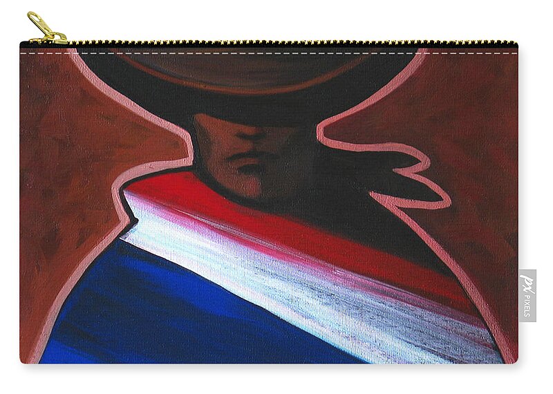 American Zip Pouch featuring the painting American Rider by Lance Headlee