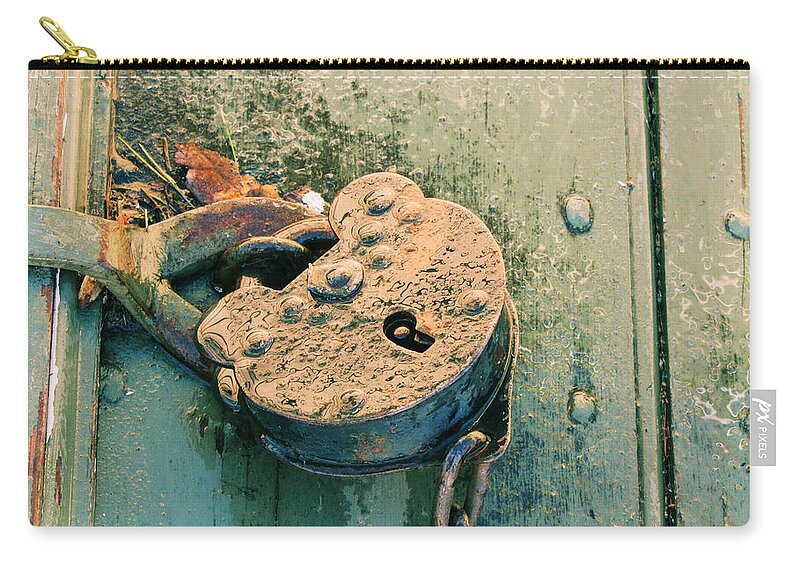 Lock Zip Pouch featuring the photograph Old Lock by KATIE Vigil