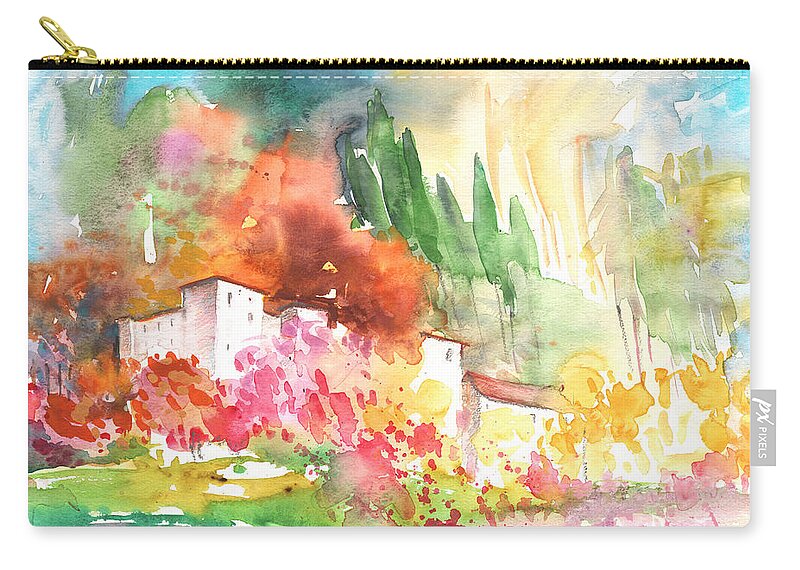 Travel Zip Pouch featuring the painting Andalusian Village by Miki De Goodaboom
