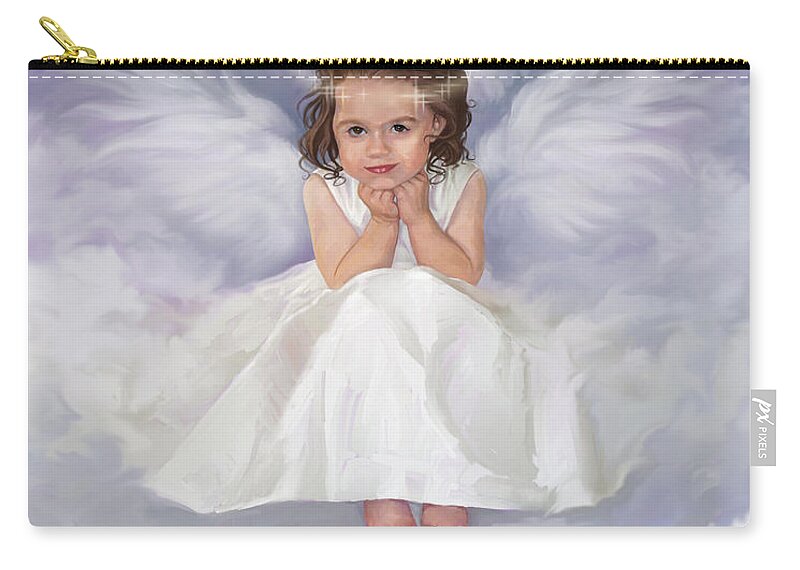 Angel Zip Pouch featuring the painting Angel 2 by Robert Corsetti