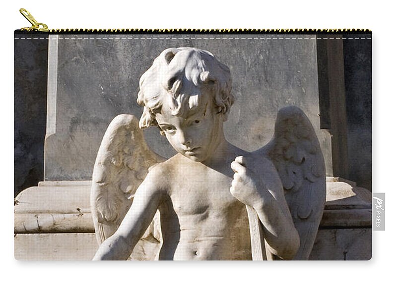 Angel Of Baroque Zip Pouch featuring the photograph ANGEL of BAROQUE by Silva Wischeropp