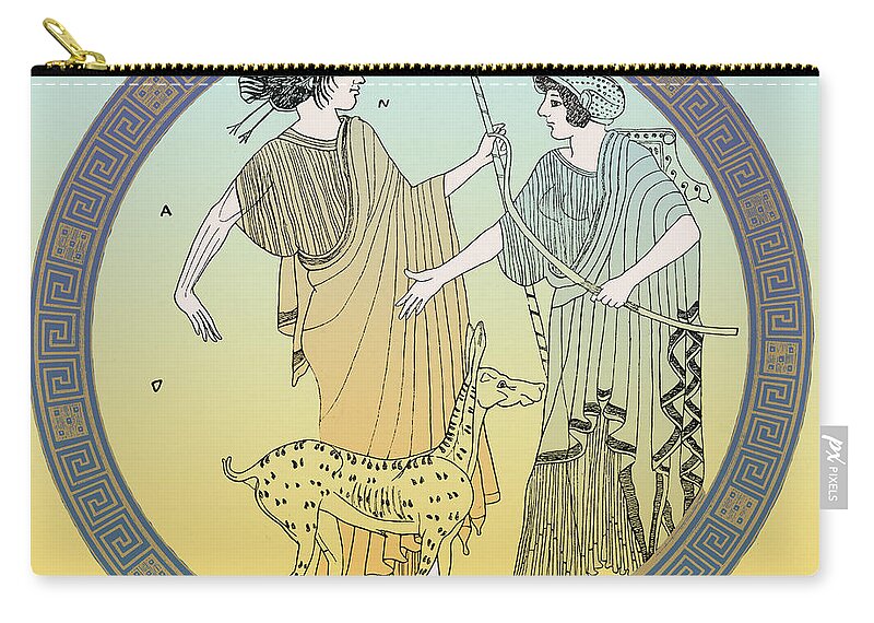 History Zip Pouch featuring the photograph Apollo And Artemis by Photo Researchers