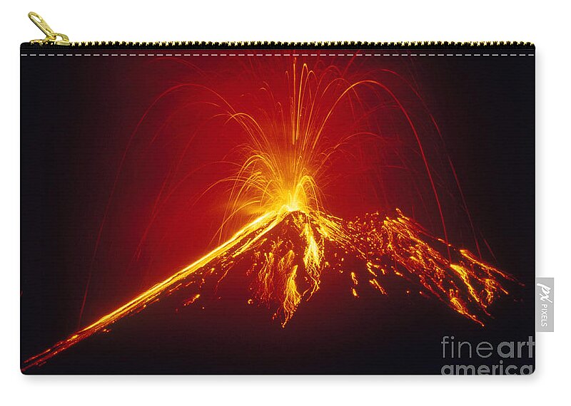 Horizontal Zip Pouch featuring the photograph Arenal Volcano Erupting by Gregory G. Dimijian