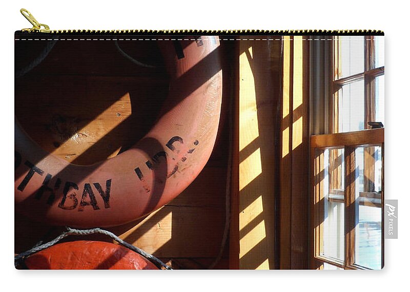 Life Ring Zip Pouch featuring the photograph At home on the Coast by Shana Rowe Jackson