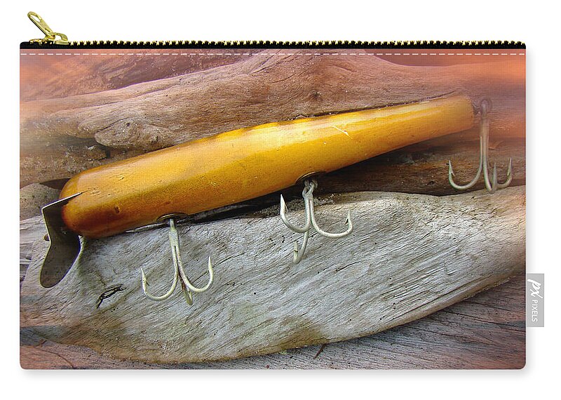 Atom A40 Vintage Saltwater Lure - Whiting Gold Zip Pouch by Carol