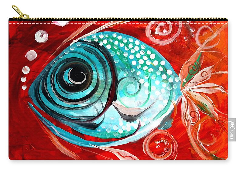 Paintings Zip Pouch featuring the painting Attract by J Vincent Scarpace
