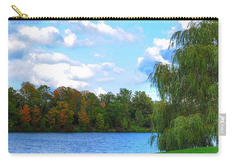  Zip Pouch featuring the photograph Autumn at Hoyt Lake by Michael Frank Jr
