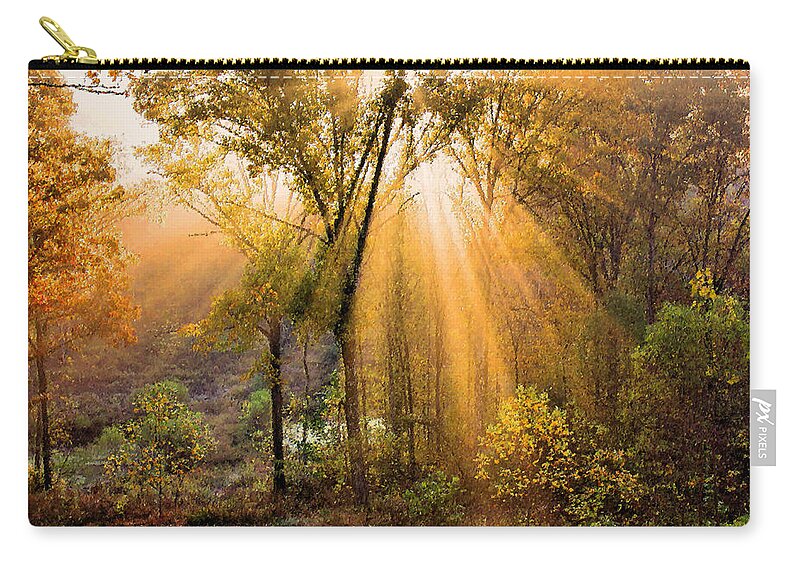 Golden Rays Zip Pouch featuring the photograph Autumn Begins by Kristin Elmquist