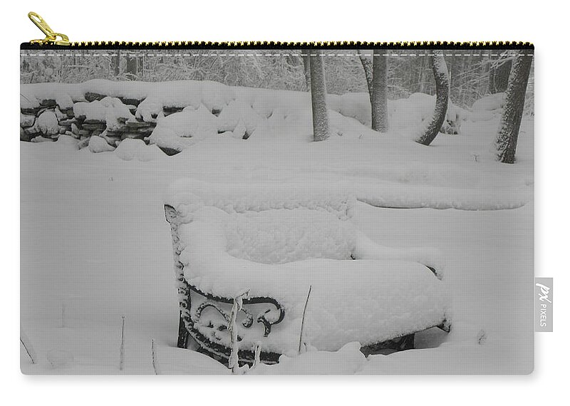 Snow Zip Pouch featuring the photograph Baby Its Cold Outside by Kim Galluzzo