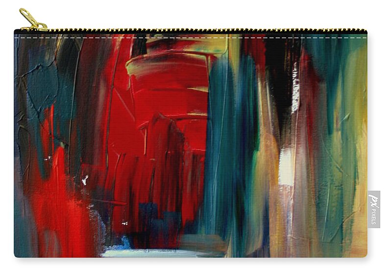 Abstract Zip Pouch featuring the painting Back Doors are for Slamming by Julie Lueders 