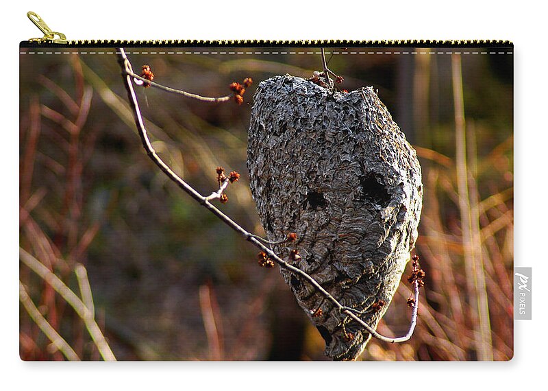 Usa Zip Pouch featuring the photograph Bald faced hornet nest by LeeAnn McLaneGoetz McLaneGoetzStudioLLCcom