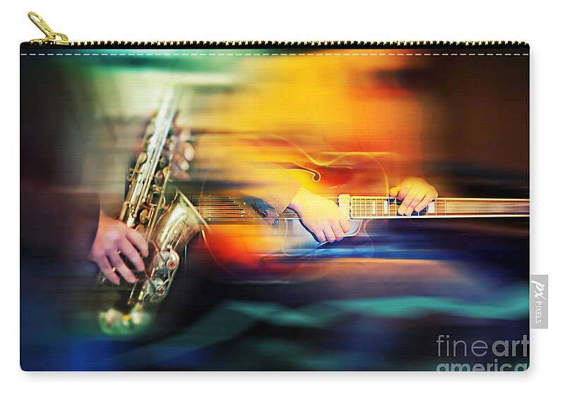 Jazz Zip Pouch featuring the photograph Basic Jazz Instruments by Ariadna De Raadt