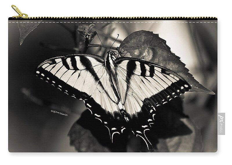 Butterfly Zip Pouch featuring the photograph Beauty Without Color by DigiArt Diaries by Vicky B Fuller
