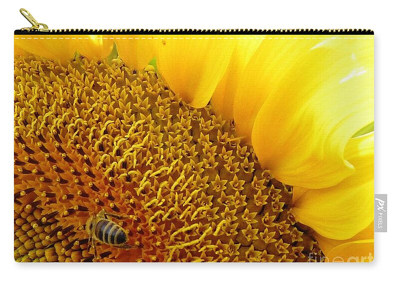 Bee Zip Pouch featuring the photograph Bee Happy by Amalia Suruceanu