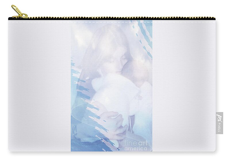 Mother And Baby Zip Pouch featuring the photograph Behind the curtain by Eva-Maria Di Bella