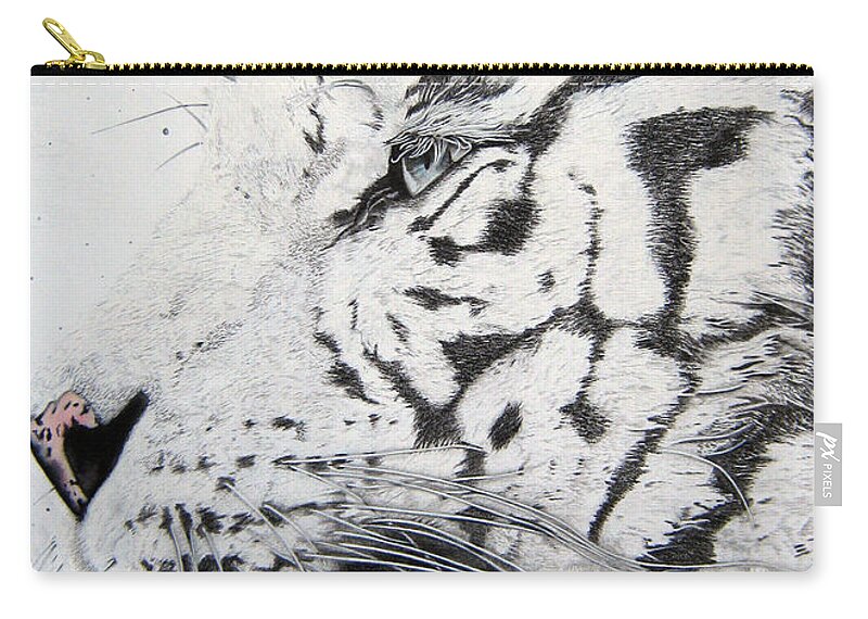  Tigers Paintings Zip Pouch featuring the drawing Bengala by Mayhem Mediums