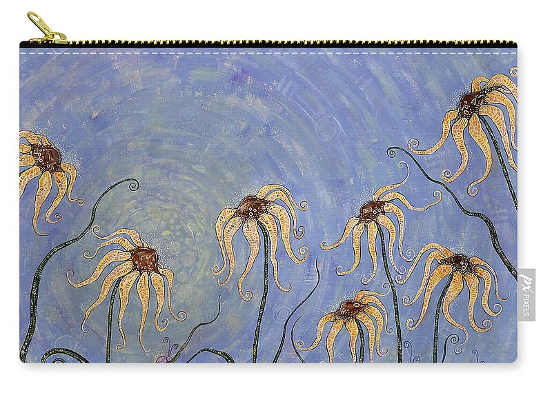 Floral Carry-all Pouch featuring the painting Big Blue Sky by Tanielle Childers