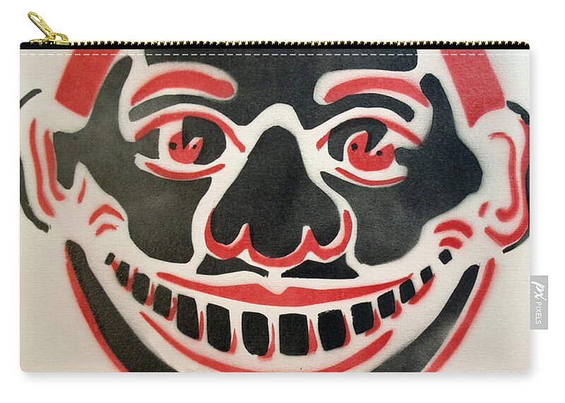 Tillie Of Asbury Park Carry-all Pouch featuring the painting Black and red Tillie on White by Patricia Arroyo